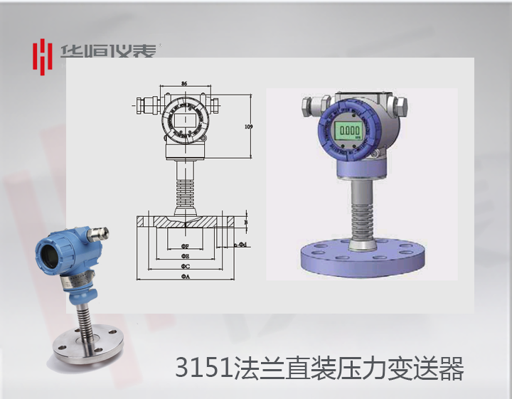 3151TLT法兰直装式压力变送器_直装式压力变送器_硅原理压力变送器