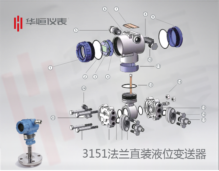 3151TLT法兰直装式液位变送器_直装式液位变送器_硅原理液位计